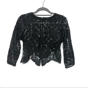 ☀️Black Lace Crop Top